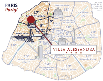Hotels Paris, Mapa